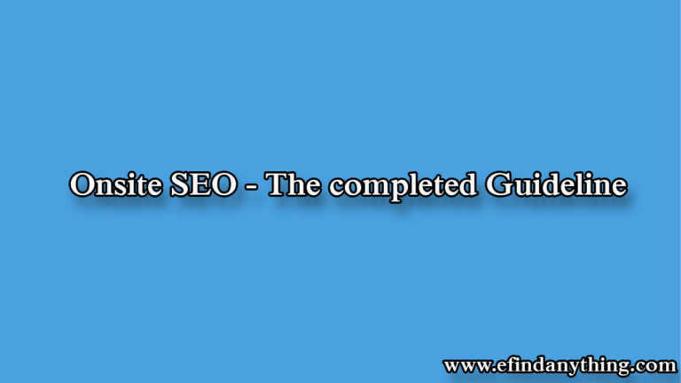 Onsite SEO