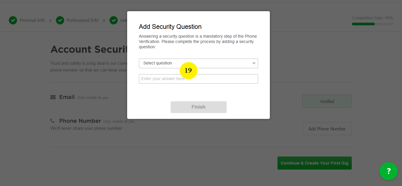 Create a Fiverr account