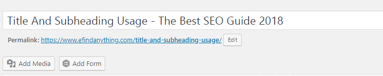 title and subheading usage