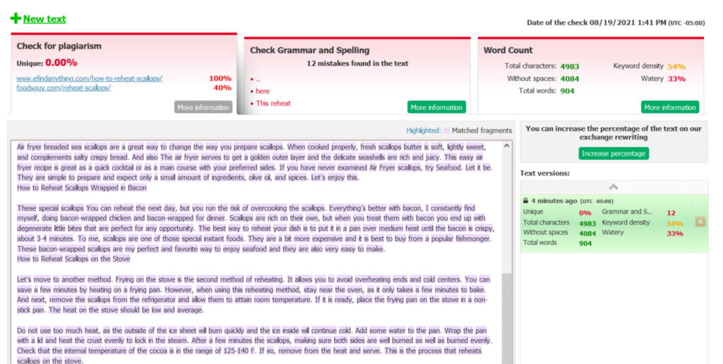 1text Plagiarism Checker