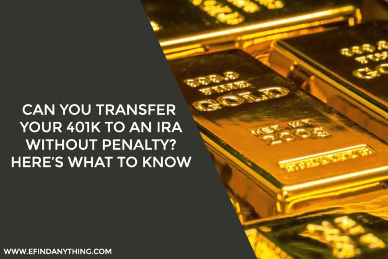 Transfer Your 401K to an IRA without Penalty