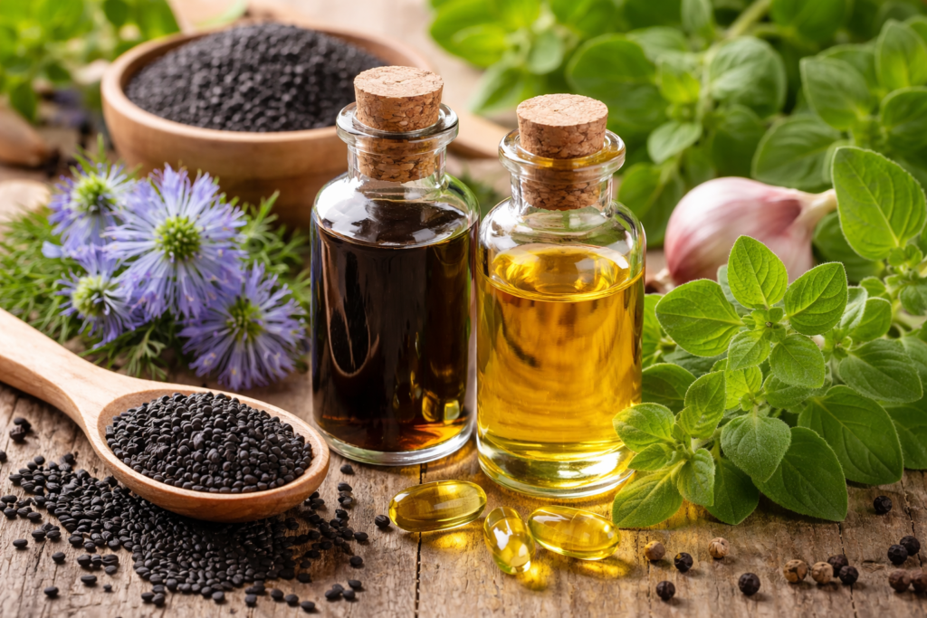black seed oil and oregano oil benefits when used together
