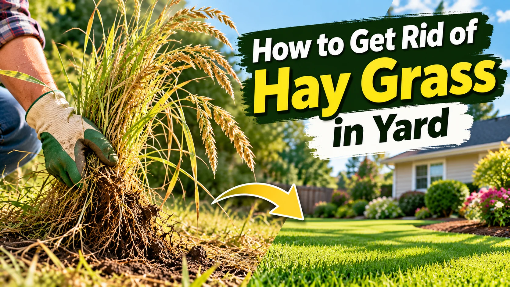 How to get rid of hay grass in yard by removing unwanted grass and restoring a healthy lawn