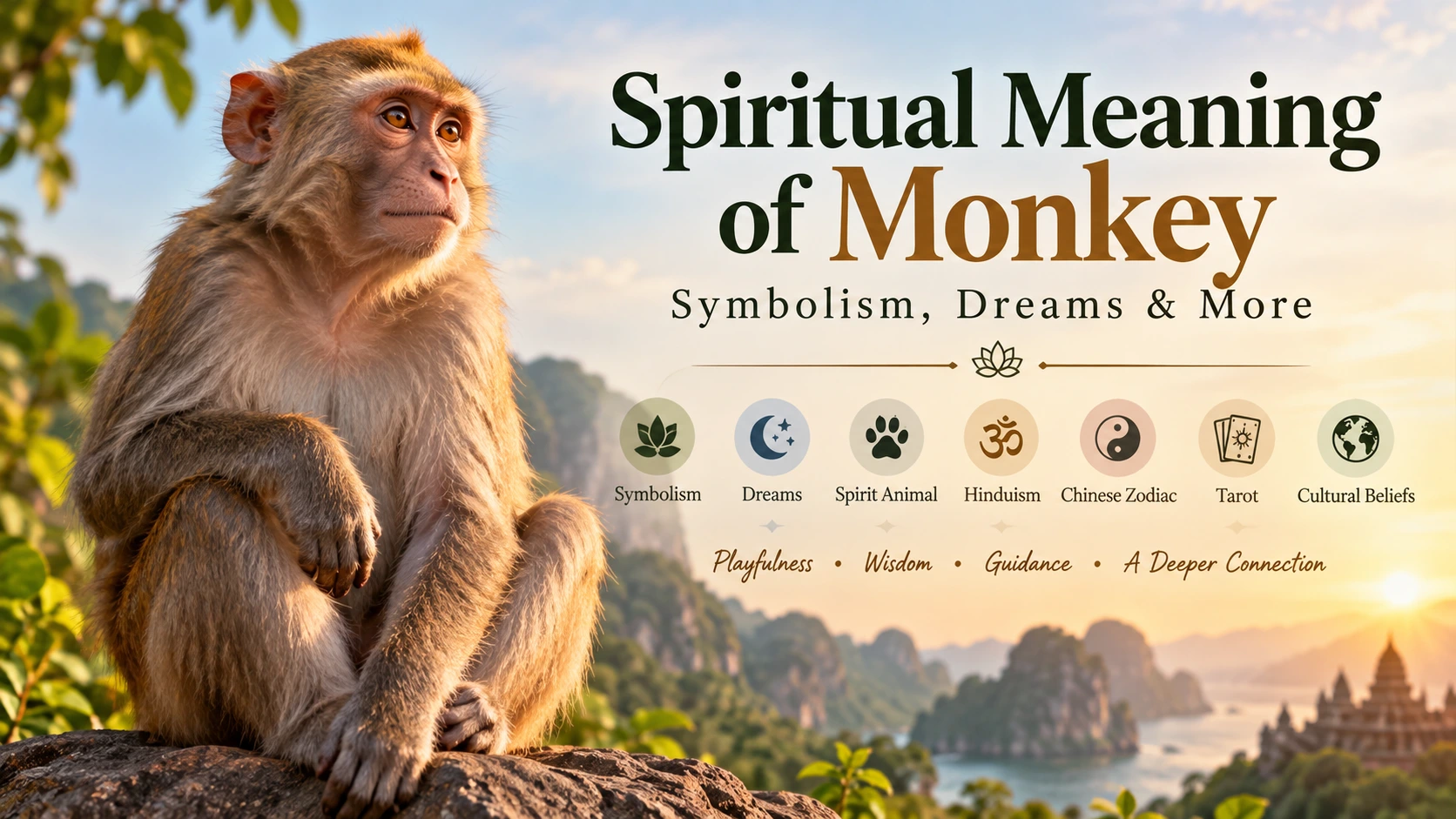 Spiritual meaning of monkey, including symbolism, dreams, and spiritual beliefs