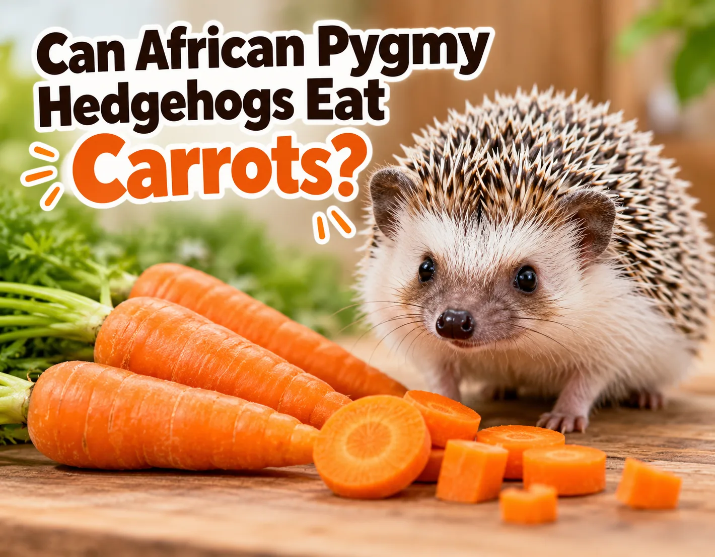 African Pygmy Hedgehog with carrots and the question Can African Pygmy Hedgehogs Eat Carrots