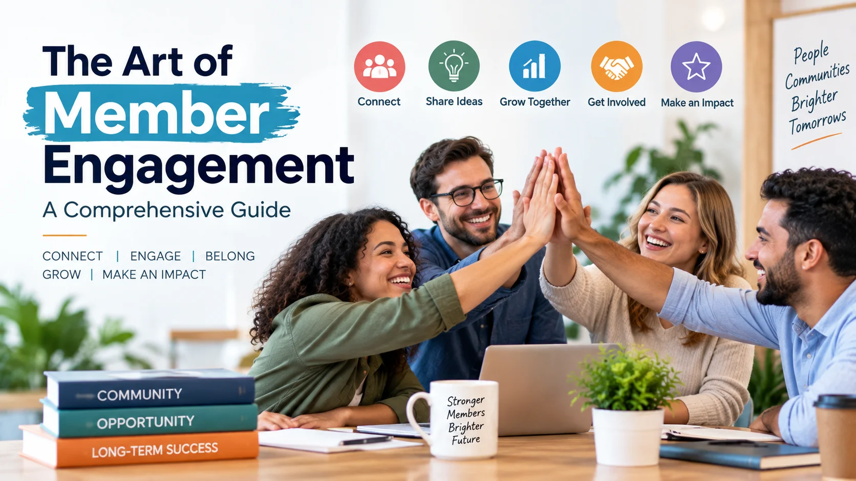The Art of Member Engagement comprehensive guide showing a diverse team connecting, collaborating, and building a stronger community