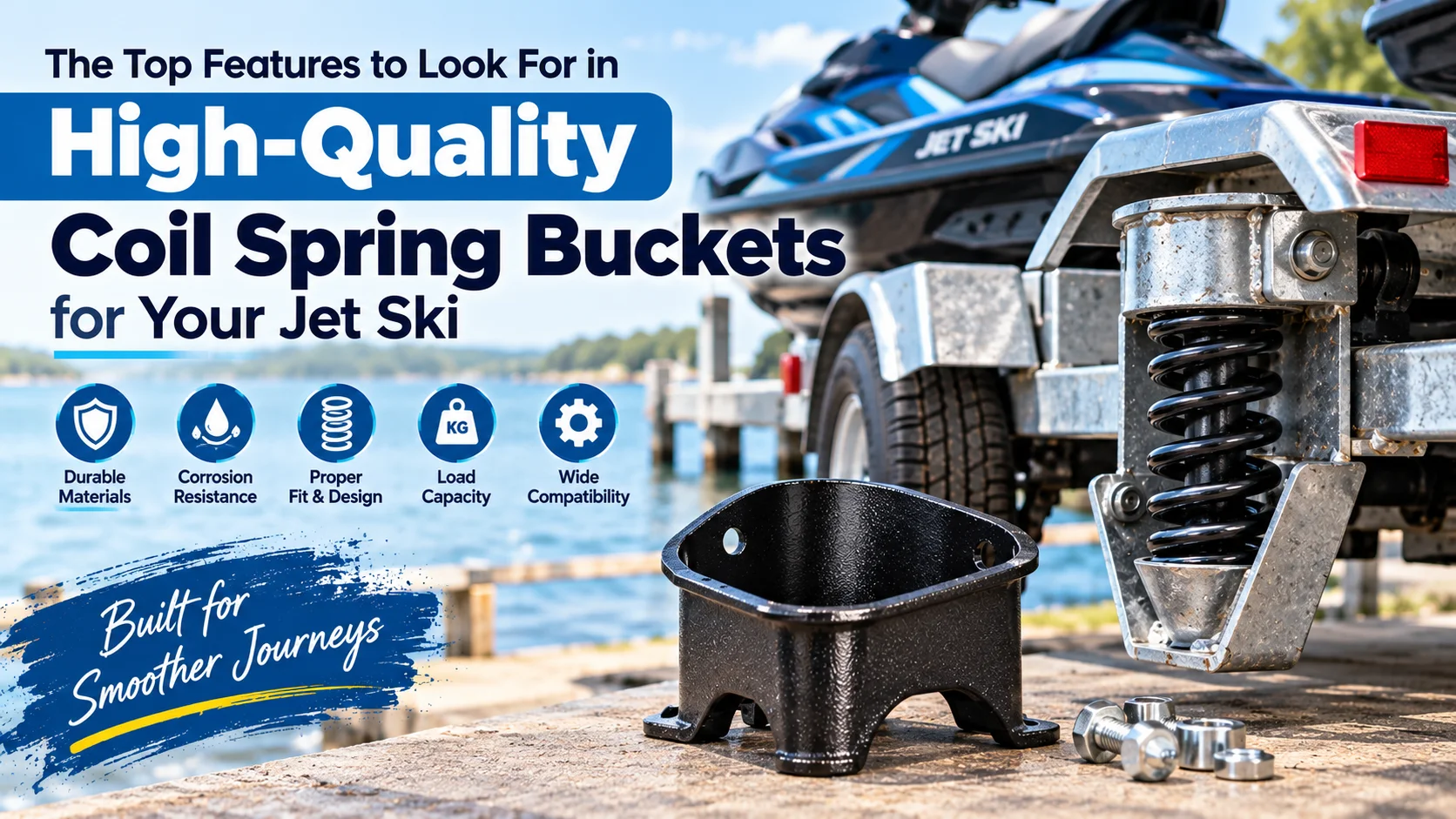 High-quality coil spring bucket and trailer suspension components for a jet ski trailer