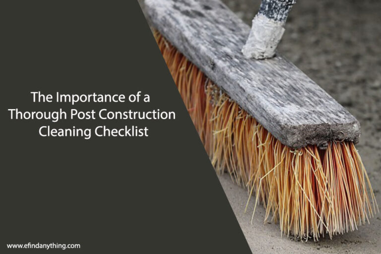 Construction Cleaning Checklist