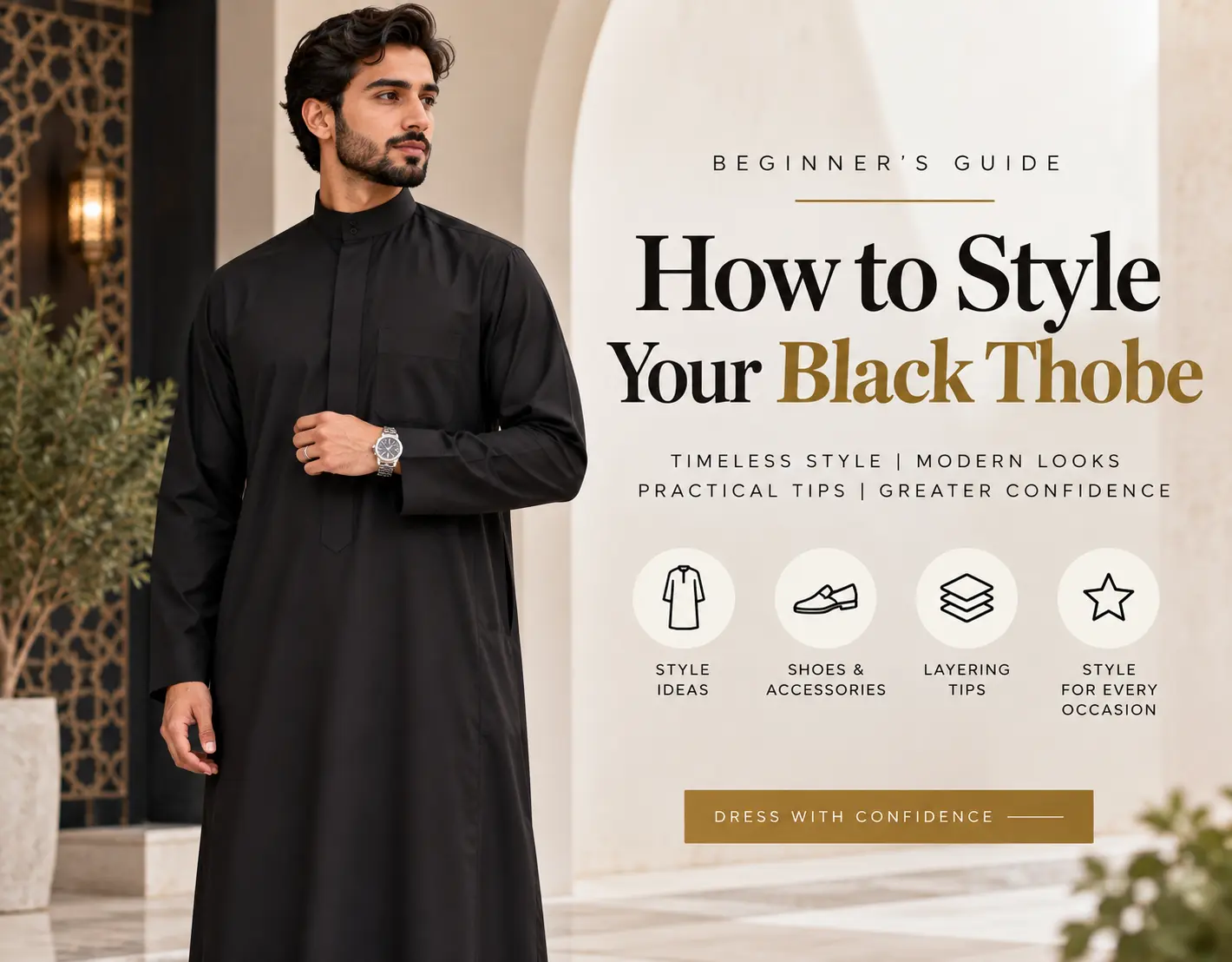 How to style a black thobe for a polished and modern look