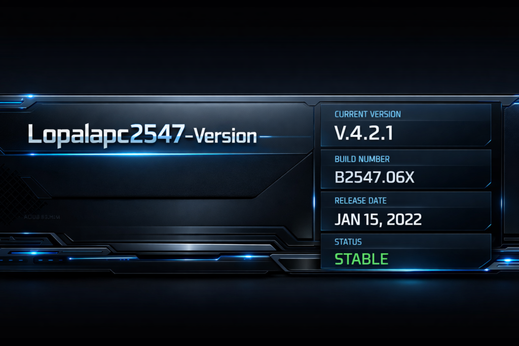 lopalapc2547 version information panel after latest update