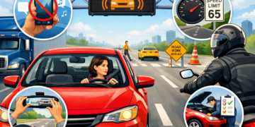 everyday drivers practicing safe driving habits on modern roads