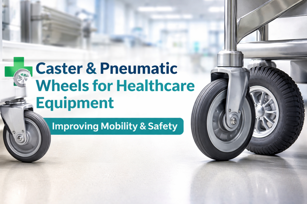caster and pneumatic wheels for healthcare equipment