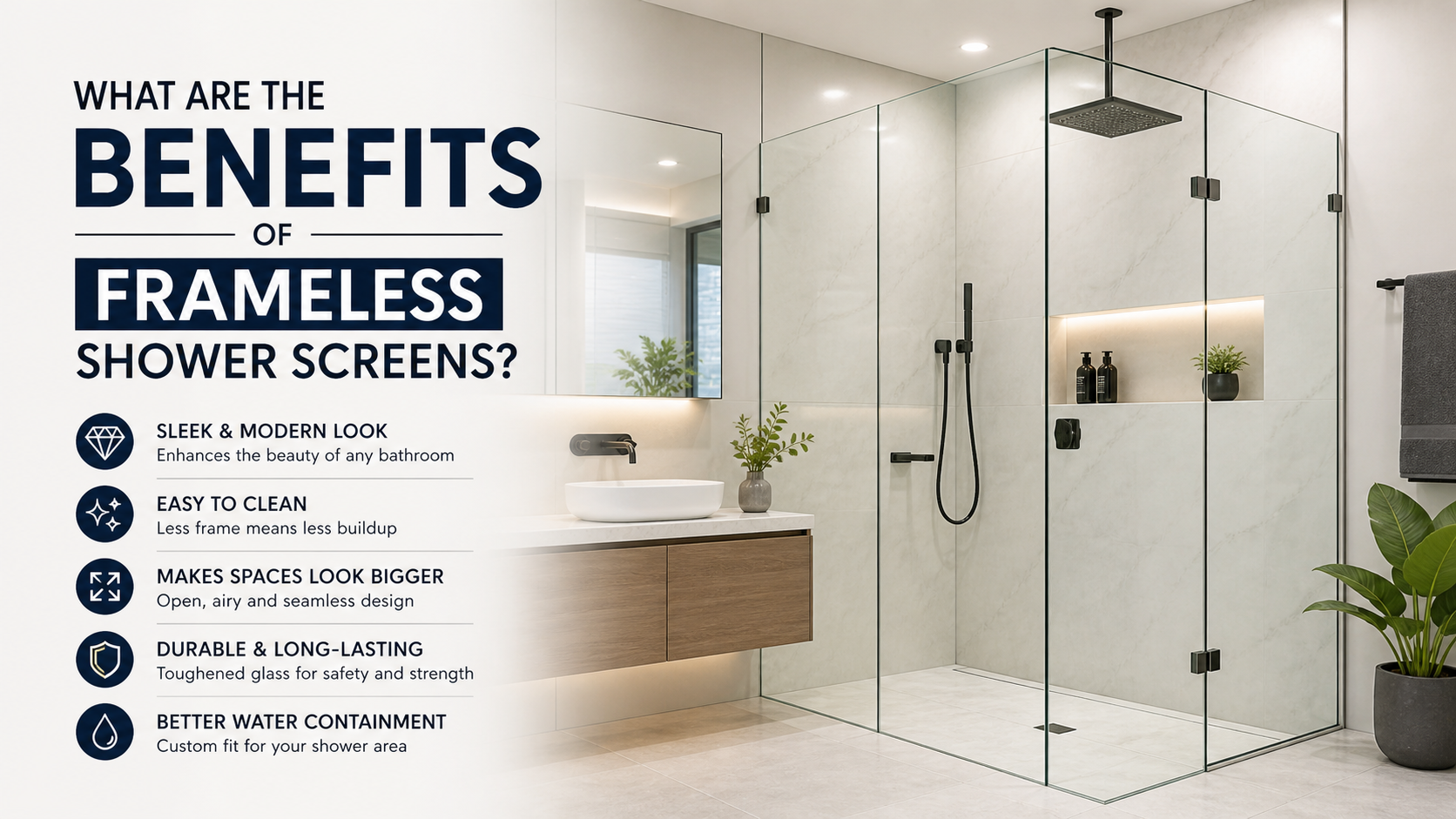 Benefits of Frameless Shower Screens