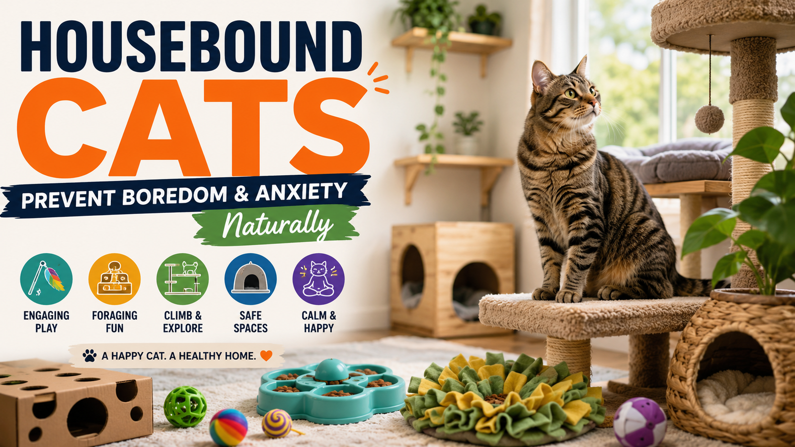 How to Prevent Boredom and Anxiety in Housebound Cats