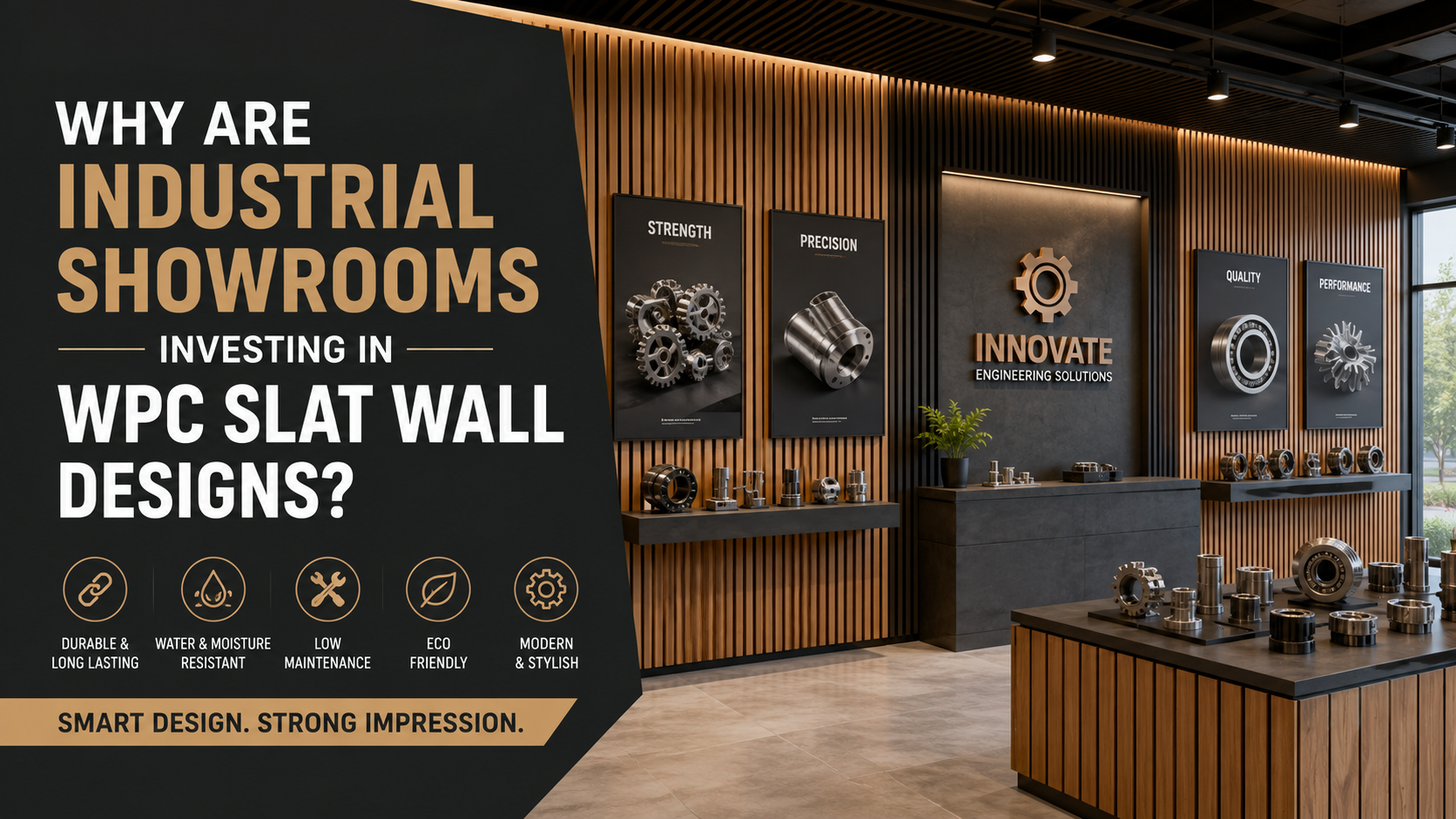 WPC Slat Wall Designs for Industrial Showrooms