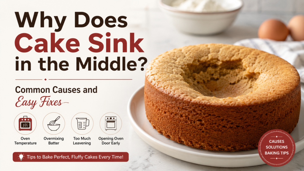 why does cake sink in the middle