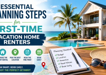 Essential planning steps for first-time vacation home renters, including budgeting, choosing the right rental, reading policies, and booking early for a stress-free vacation.