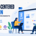 Human-centered design illustration showing a UX team creating intuitive, accessible, and inclusive digital experiences with user-focused interface design.