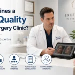 Board-certified plastic surgeon consulting with a patient in an accredited plastic surgery clinic, highlighting safety, expertise, and personalized care.