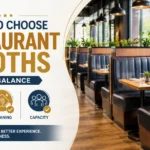 Featured image showing modern commercial restaurant booths designed for comfort, easy cleaning, and efficient seating capacity in a contemporary dining space.