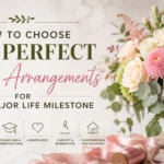 Elegant bouquet of fresh flowers representing weddings, anniversaries, new babies, graduations, sympathy, and other major life milestones.