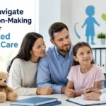 Feature image showing a pediatric specialist discussing treatment options with parents and their child, illustrating the decision-making process for specialized pediatric care.