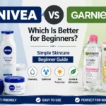 NIVEA vs Garnier comparison for skincare beginners showing affordable skincare products, moisturizers, cleansers, and serums to help choose the best beginner skincare brand.