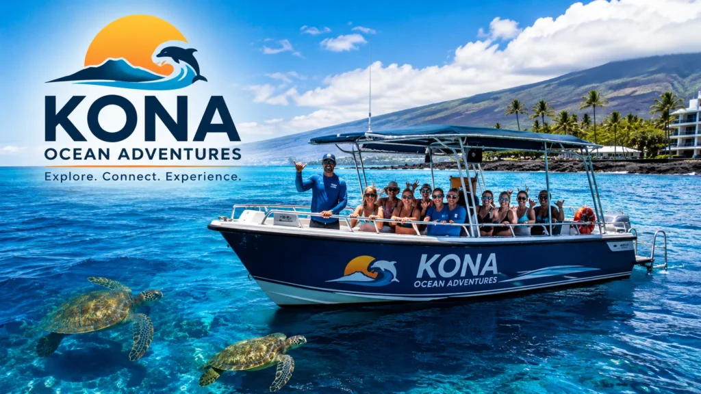 Guests enjoying a Kona Ocean Adventures snorkeling tour in the crystal-clear waters of Hawaii's Big Island
