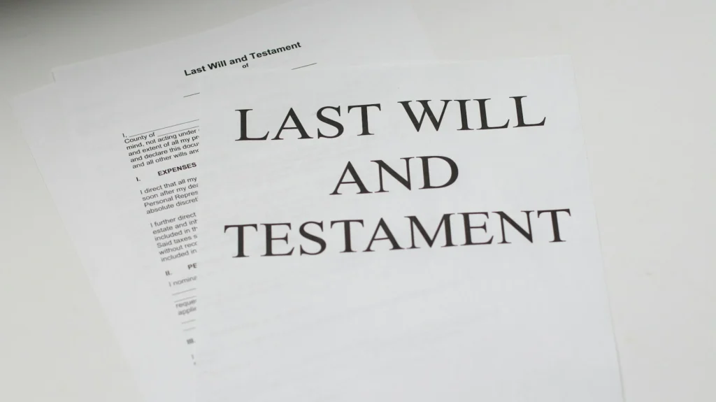 Close-up of a Last Will and Testament document representing estate planning, legal planning, and inheritance protection for families.