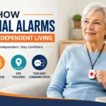 Feature image showing an older adult wearing a personal alarm pendant at home, highlighting how personal alarms improve safety, confidence, and independent living with emergency assistance, fall detection, GPS tracking, and two-way communication.
