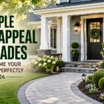 6 simple curb appeal upgrades featuring a landscaped front yard, paved walkway, planters, and welcoming front entrance