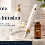 At-home PDRN micro-infusion anti-aging device with serum for an advanced skincare routine