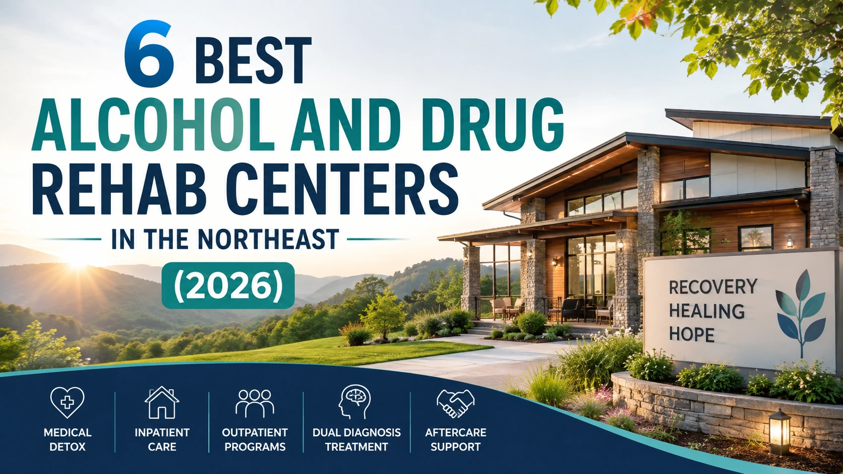 Modern alcohol and drug rehabilitation center in the Northeast with a welcoming recovery facility, representing the top rehab centers for detox, inpatient treatment, outpatient care, and addiction recovery in 2026.