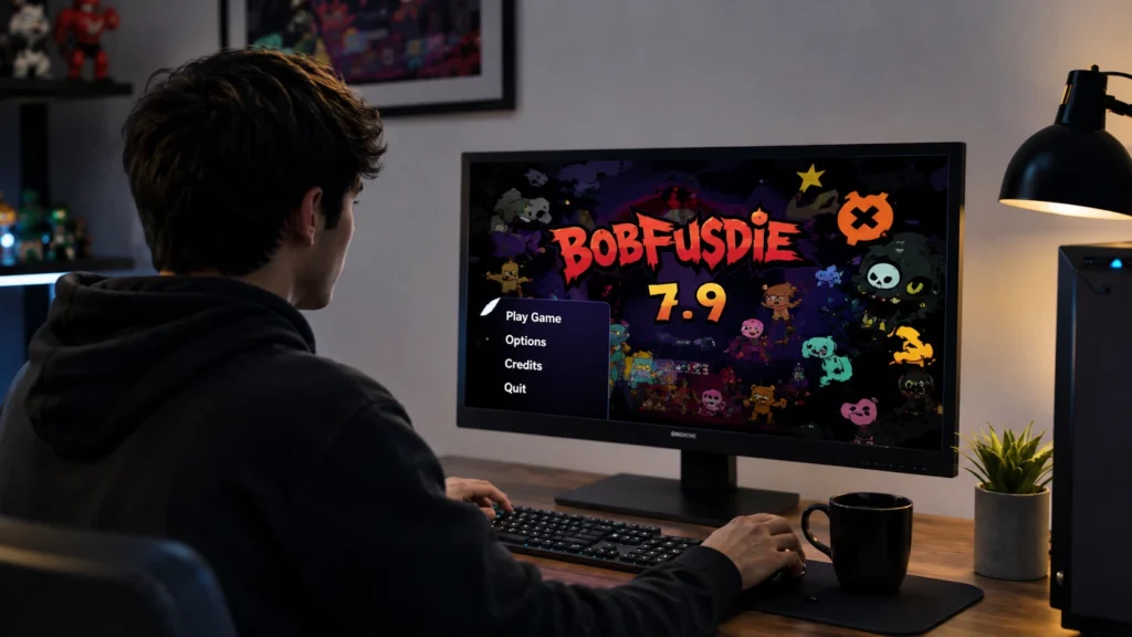 Gamer safely downloading and playing Bobfusdie7.9 on a PC