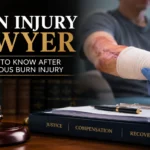 Burn injury lawyer helping a victim after a serious burn injury