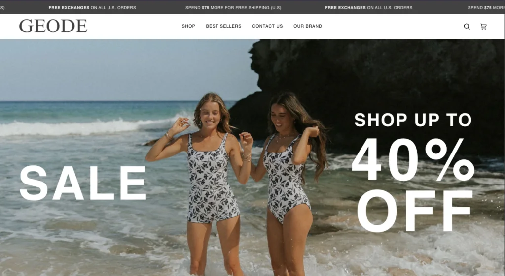 Geode Swimwear modest swimsuits with stylish full-coverage designs at the beach