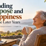 Older woman enjoying a peaceful moment while finding purpose and happiness in later years