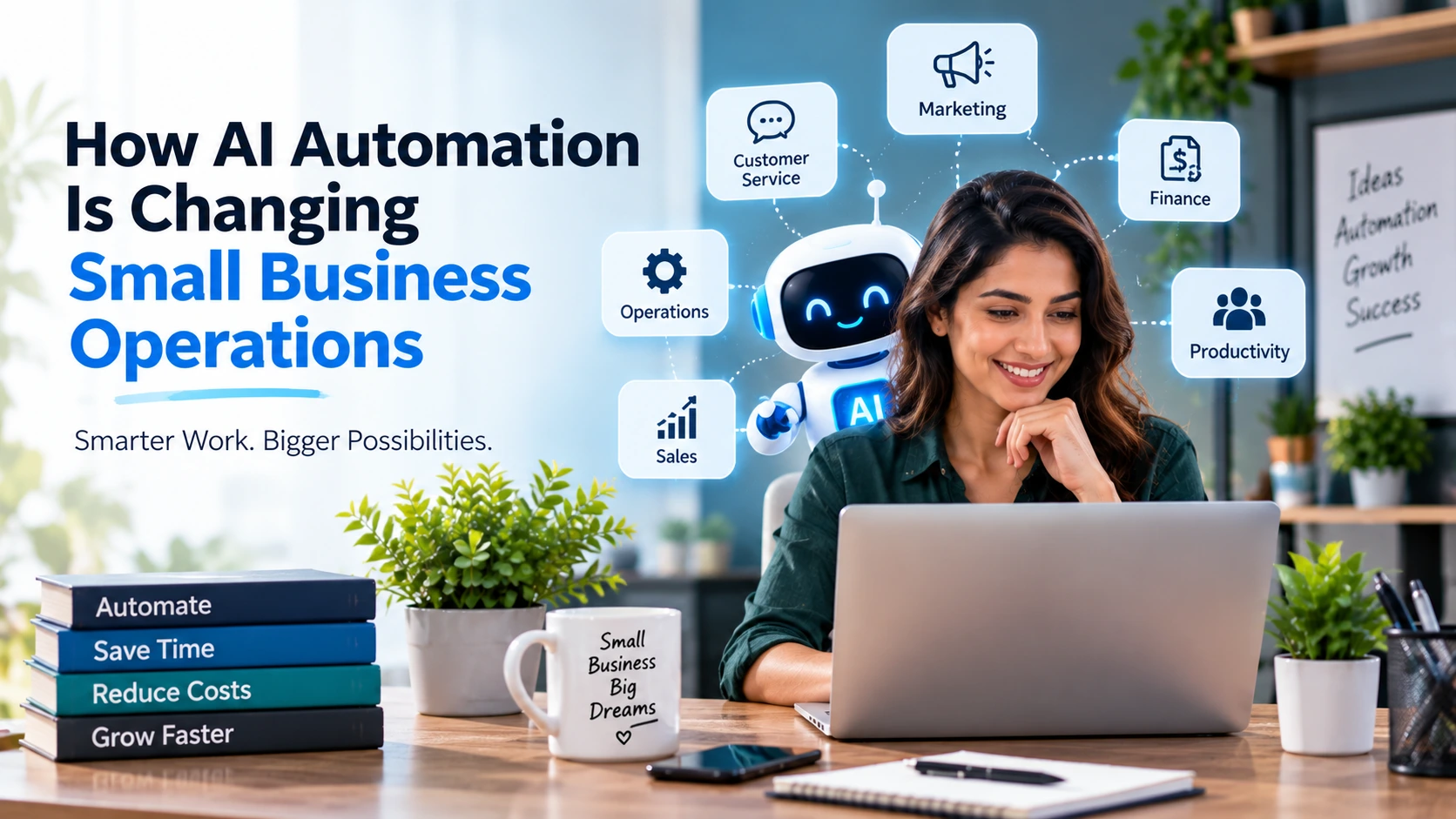 How AI automation is changing small business operations through smarter customer service, marketing, finance, sales, and productivity