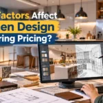 Kitchen design rendering pricing factors shown through a realistic kitchen visualization and design workstation