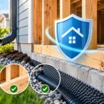 Protecting wood framing from moisture and rot with proper foundation drainage and water management