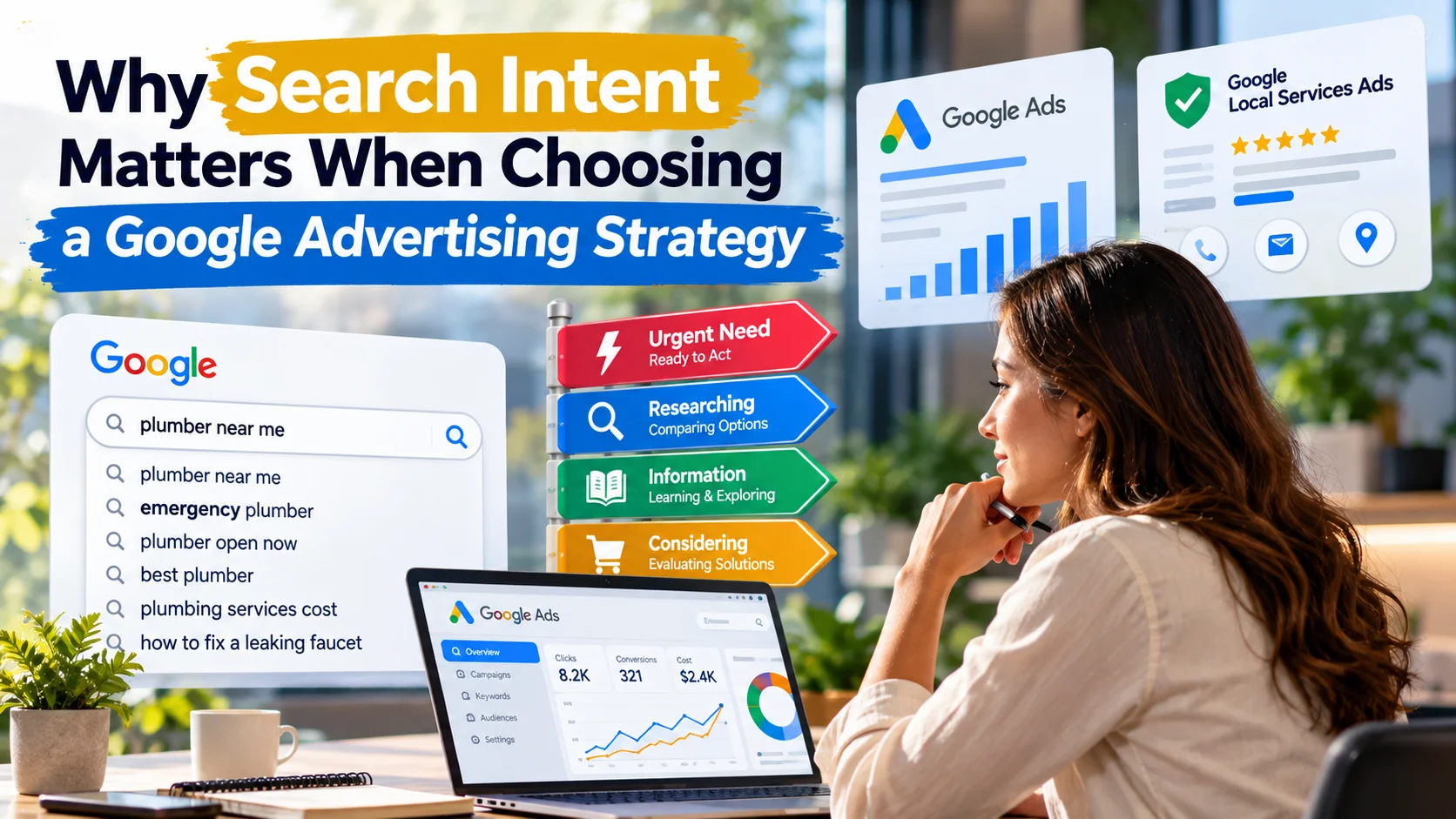 Search intent and Google advertising strategy with Google Ads and Local Services Ads