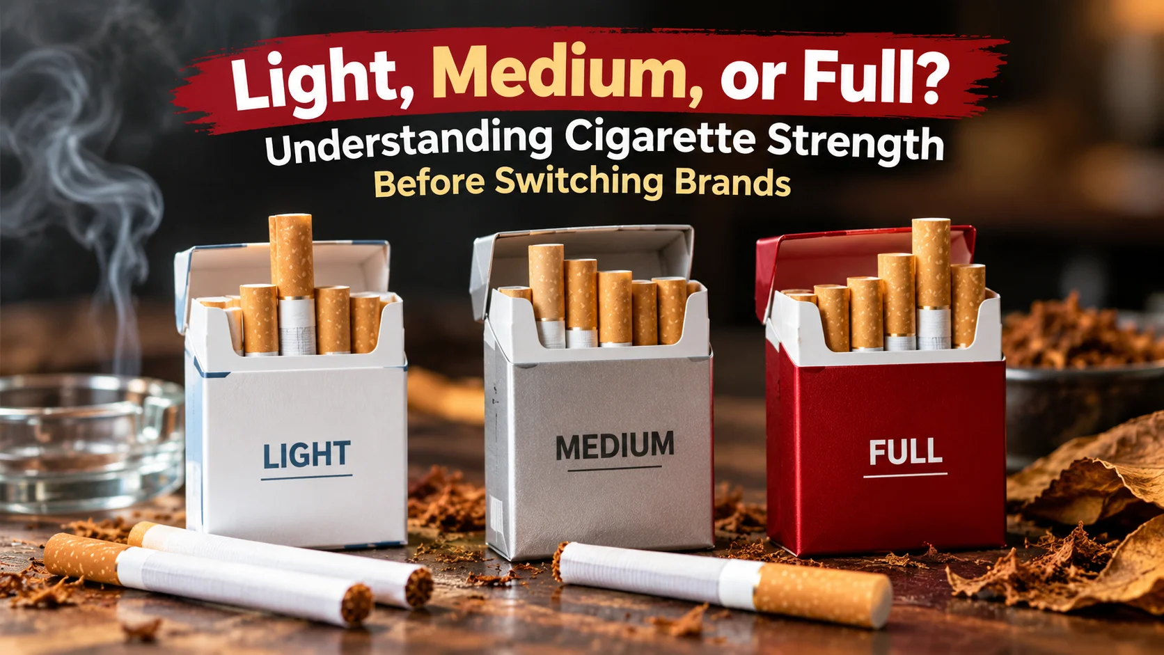 Light, medium, and full cigarette strength explained before switching brands