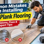 Common mistakes when installing vinyl plank flooring, including buckling planks, moisture problems, and missing expansion gaps.