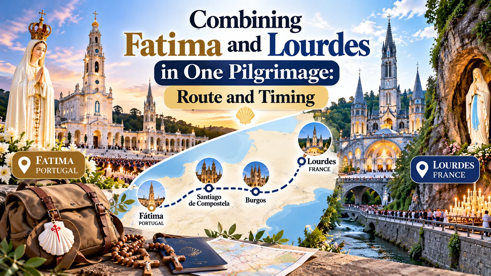 Combining Fatima and Lourdes in one pilgrimage with a route through Portugal, Spain and France