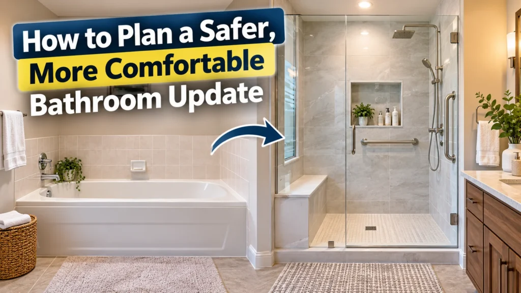 Safer and more comfortable bathroom update with a tub-to-shower conversion